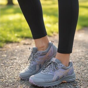 ASICS Women’s GEL-Venture 9 Trail Running Shoes - Gray/Peach - Size 9